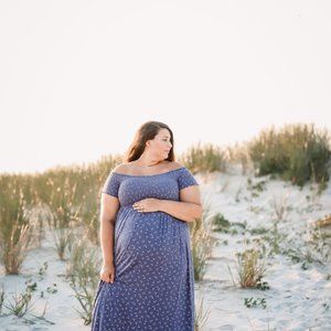 Off the shoulder maternity dress